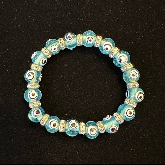 Gorgeous Stretch Evil Eye Bracelets - Set of 4 - Handmade - Picture 3 of 6